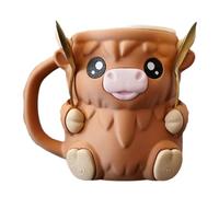 Highland Cow - Porta lattine di birra con stampa 3D a prova di perdite, con manico antigelo e 2 cucchiai, decorazione con delle Highland