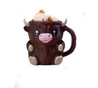 Highland Cow - Porta pinta per gelato, con scomparti per cucchiaio e zoccoli, per pinte da 473,6 g, a prova di perdite, contenitore refrigerante, per amanti della mucca delle Highland (marrone, 16 x