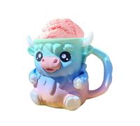 Highland Cow - Porta pinta per gelato, con scomparti per cucchiaio e zoccoli, per pinte da 473,6 g, a prova di perdite, contenitore refrigerante, per gli amanti della mucca delle Highland (blu, 16 x