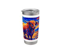Highland Cow Post-impressionismo Bicchiere termico in acciaio inox doppia parete