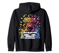 Highland Cow Reading Book Lover Lettore di Topi di Felpa con Cappuccio