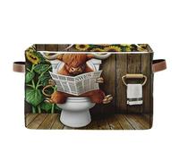 Highland Cow Reading Organizer in tessuto, pieghevole, rettangolare, set di 2