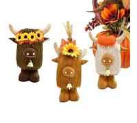 Highland Cow Stuffed Animal - 3 confezioni da 11 pollici Plush Fall Decorations - Ringraziamento Highland Cow Decor for Holiday, Birthday, Party, Home, Office, Garden, Yard