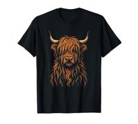 Highland Cow Vintage Artistic Cattle Scotland Pride Maglietta