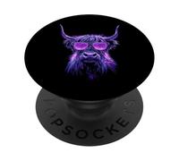 Highland Cow Wildlife Forest Animal Lover - Occhiali da sole PopSockets PopGrip Adesivo