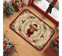 Highland Cow Winter Holiday Quote Christmas Area Rug 2 'X 3'
