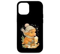 Highland Cow Winter Sled & Hot Cocoa Cute Watercolor Custodia per iPhone 12/12 Pro