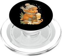 Highland Cow Winter Sled & Hot Cocoa Cute Watercolor PopSockets PopGrip per MagSafe