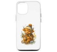 Highland Cow Winter Watercolor On Sled With Hot Cocoa Custodia per iPhone 12/12 Pro