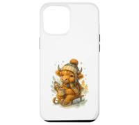 Highland Cow Winter Watercolor On Sled With Hot Cocoa Custodia per iPhone 12 Pro Max