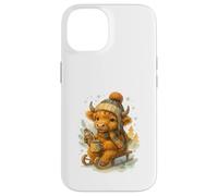 Highland Cow Winter Watercolor On Sled With Hot Cocoa Custodia per iPhone 14