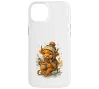 Highland Cow Winter Watercolor On Sled With Hot Cocoa Custodia per iPhone 14 Plus
