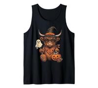 Highland Cow Witch's Hat Carino Spooky Halloween Costume Canotta