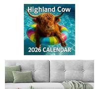 Highland Cows Calendario 2026, 28,5x21cm Mucche Delle Highland Dodici Calendario, Può Essere Appeso Alla Parete O Esposto Sul Tavolo
