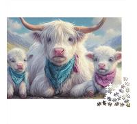 Highland Cows Puzzle Da 1000 Pezzi Perfetto Per Appassionati Di Esperti Sfida Impossibile Scompresso Giocattoli Cute Regalo Per La Famiglia Per Adulti E Bambini A Partire Da 12 Anni 38x26cm/1000pcs