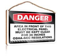 Highland Desk Accessory cartello in legno - superficie verniciata e decorazione per la sicurezza prima/aula | decorazione per la casa per scaffali per pericoli non entrare in spazi confinati senza