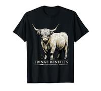 Highland Fringe Cow Benefits Funny Vintage Incisione Maglietta