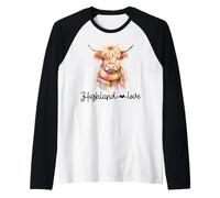 Highland Love Baby Vitello Heifer Tie Dye Sciarpa Highland Cow Maglia con Maniche Raglan