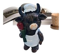 Highland Mucca Decorazione | Scultura in resina mucca decorazione da tavolo - Scrivania figura animale,Per bambini adulti casa bagno cucina camera da letto soggiorno scrivania tavolo natale