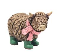Highland Mucca IN Verde Wellington Stivali Figurina By Lesser & Pavey (13cm)