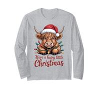 Highland Mucca Natale Peloso Coo Divertente Natale Giochi di Parole Amante del Bestiame Maglia a Manica