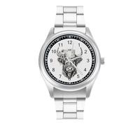 Highland - Orologio da polso al quarzo con carta igienica, in acciaio inox, con numeri arabi, unisex, Stile:, regular, MHXYZHW