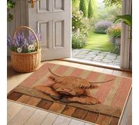 Highland, zerbino rustico, per interni ed esterni, decorazione per fattoria, antiscivolo, facile da pulire, assorbe la polvere, 73,6 x 43,2 cm