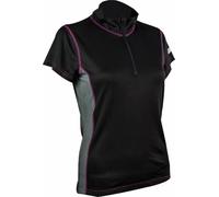 Highlander Pro-Tech Zip Neck T-Shirt Donna In Cotone Collo Con Zip Nero