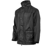 Highlander Tempest Tattico Uomo Giacca Impermeabile Cappuccio Cappotto Nero