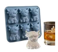 Highlands Cow Ice Cube Mould Highland Mini Cow 3D Silicone Ice Cube Mold Chocolate Candy Jelly Ice Cube Mold