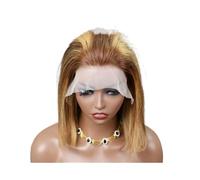 Highlight-Bob parrucca in capelli veri, 13 x 4 punte frontali, parrucche Ombre-Bob, 200 densità, parrucche biondo miele per donne nere aggiunge volume di capelli (10 pollici)