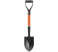 HIGHLIGHT Pala da giardino con manico piccolo, lunghezza totale 71 cm, pala per sabbia in metallo per bambini per scavare e giardinaggio, manico in FRP, arancione