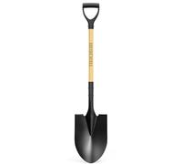 HIGHLIGHT Pala per scavare, pala rotonda, strumento da giardino con manico a D, 104 cm di lunghezza totale, pala da giardino in legno per spiaggia, auto, neve