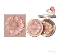 Highlighter 3D High Glossy - Floreale Champagne Highlighter Powder, Oro caldo, Pearly Shimmer, Intensely Pigmented, Color Shift Glitter Iridescent Cream, Blendable Blush Illuminator Palette
