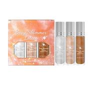 Highlighter - Set di 3 bastoncini per il viso, evidenziatore liquido, per il trucco, colore argento, champagne, bronzer, penna evidenziatore (bianco, 8,6 x 2 x 2 cm)