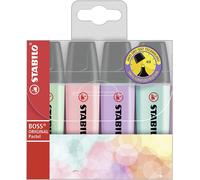 Highlighter - STABILO BOSS ORIGINAL Pastel - Pack of 4 - Hint of Mint, Pink Blus