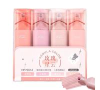 Highlighters con glitter - 4 pennarelli estetici con glitter pastello, punta morbida a scalpello, penne glitterate Morandi assortite per il di note, penne lisce