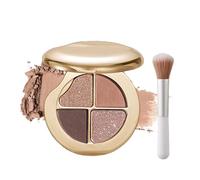 Highlighting Eye & Cheek Palette, 4-Color Glow Wardrobe Eye and Cheek Palettes, Blush and Highlighter Palette, Makeup Set for Shading, Highlighting & Defining the Face (04#)
