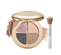 Highlighting Eye & Cheek Palette, 4-Color Glow Wardrobe Eye and Cheek Palettes, Blush and Highlighter Palette, Makeup Set for Shading, Highlighting & Defining the Face (03#)
