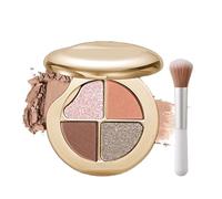 Highlighting Eye & Cheek Palette, 4-Color Glow Wardrobe Eye and Cheek Palettes, Blush and Highlighter Palette, Makeup Set for Shading, Highlighting & Defining the Face (02#)