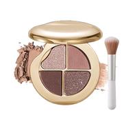 Highlighting Eye & Cheek Palette, 4-Color Glow Wardrobe Eye and Cheek Palettes, Blush and Highlighter Palette, Makeup Set for Shading, Highlighting & Defining the Face (01#)