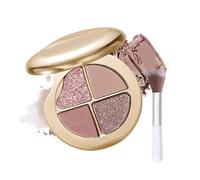 Highlighting Eye Shadow Palette, 4 Color Mini Eyeshadow & Highlighter Palette, All-Day Waterproof Long-Lasting Makeup, Compact for Travel, Cheekbones, Eyes (05)