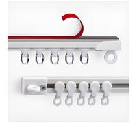 HighPerformance - Doppio binario per tenda autoadesivo, 160 cm, in alluminio, senza fori, versatile, per installazione a soffitto e parete