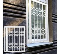 HighPerformance - Griglia di sicurezza per finestre e porte, in metallo, pieghevole, anti-rottura, 50 x 85 cm, colore: bianco