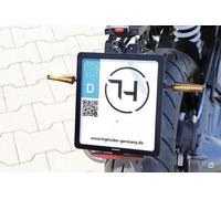 Highsider CNC Targa Bandiera Piastra di Fissaggio, Anodizzato Nero