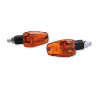 HIGHSIDER Smart IMOLA 1 lampadina Mini Indicatore di direzione Corpo nero / Lente arancione (coppia), anteriore e posteriore, nero