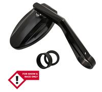 HIGHSIDER smart Bar End Specchio Ferrara Nero con Scanalature Fresate (1pz), nero