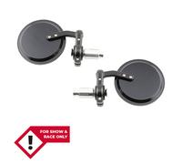 HIGHSIDER smart Bar End Specchio Nero Rotondo (Coppia)