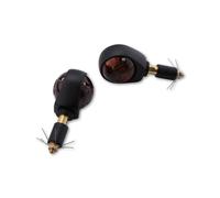 HIGHSIDER Smart Ochsenauge Bulb Bar End Indicator Body Nero / Lente Fumé (coppia), anteriore e posteriore, giallo
