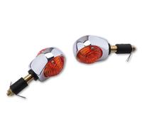 HIGHSIDER Smart Ochsenauge Bulb Bar End Indicator Body Cromato / Lente Arancione (coppia), anteriore e posteriore, giallo